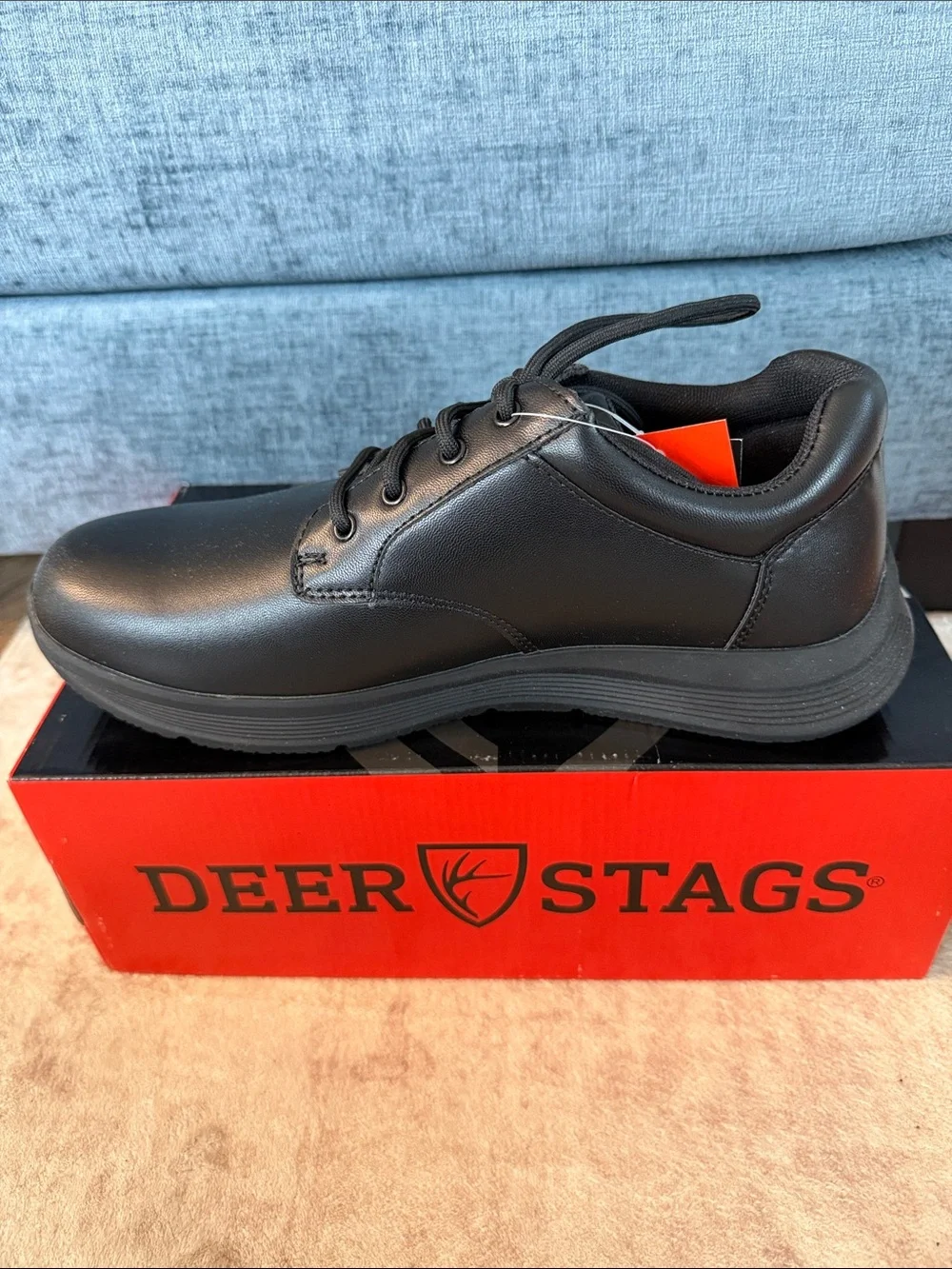 Deer Stags Men's Service office Black Lace-Up Oxford